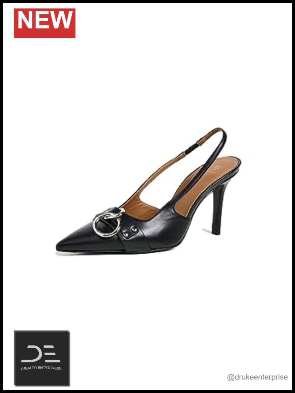 R13 Sling Back Heels Pointed Toe Stiletto Party Pumps Leather